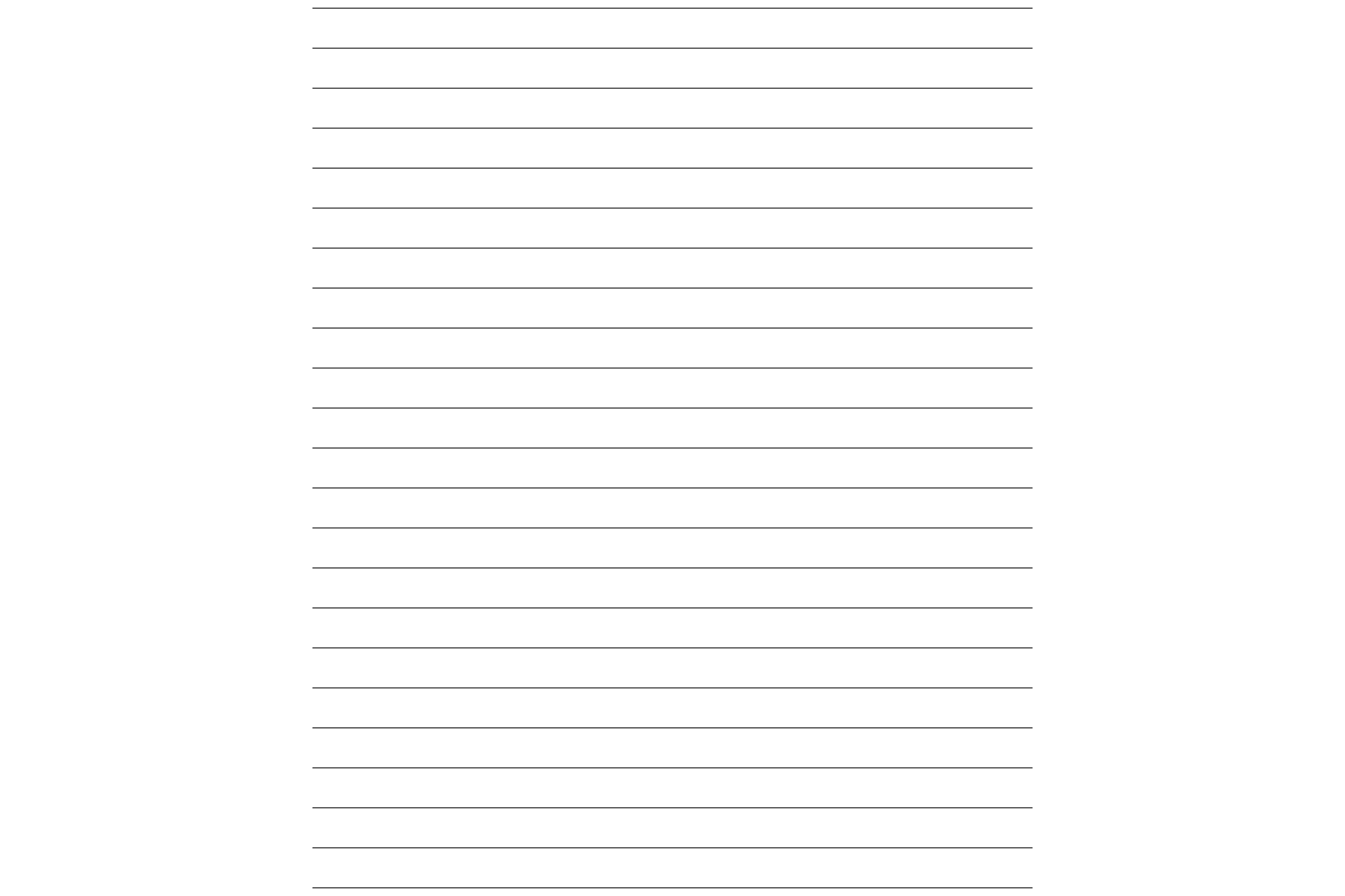 A sheet of lined paper with 23 lines, ready to print.