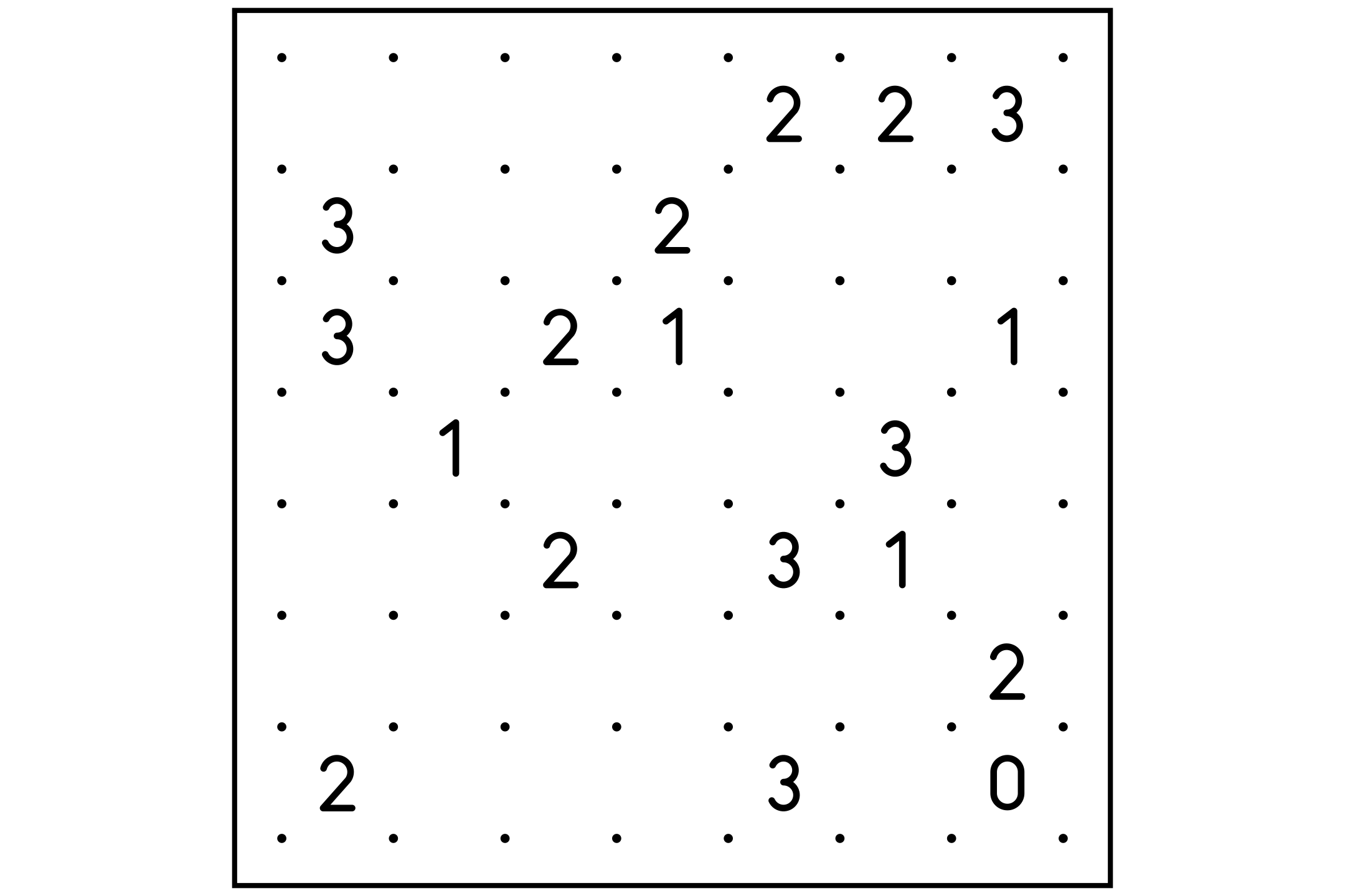A 7x7 Slitherlink puzzle, ready to print.