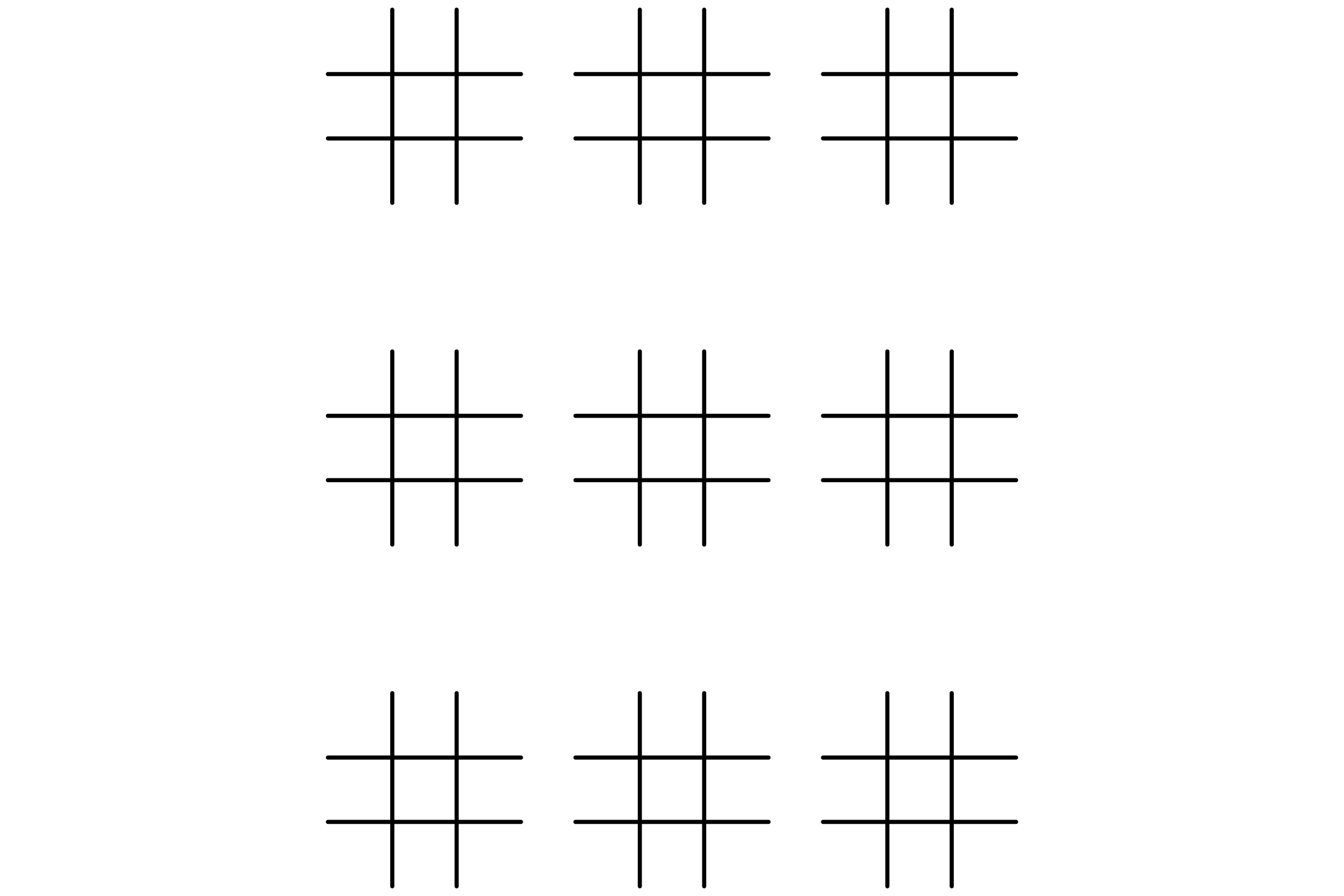 A tic tac toe page, ready to print.