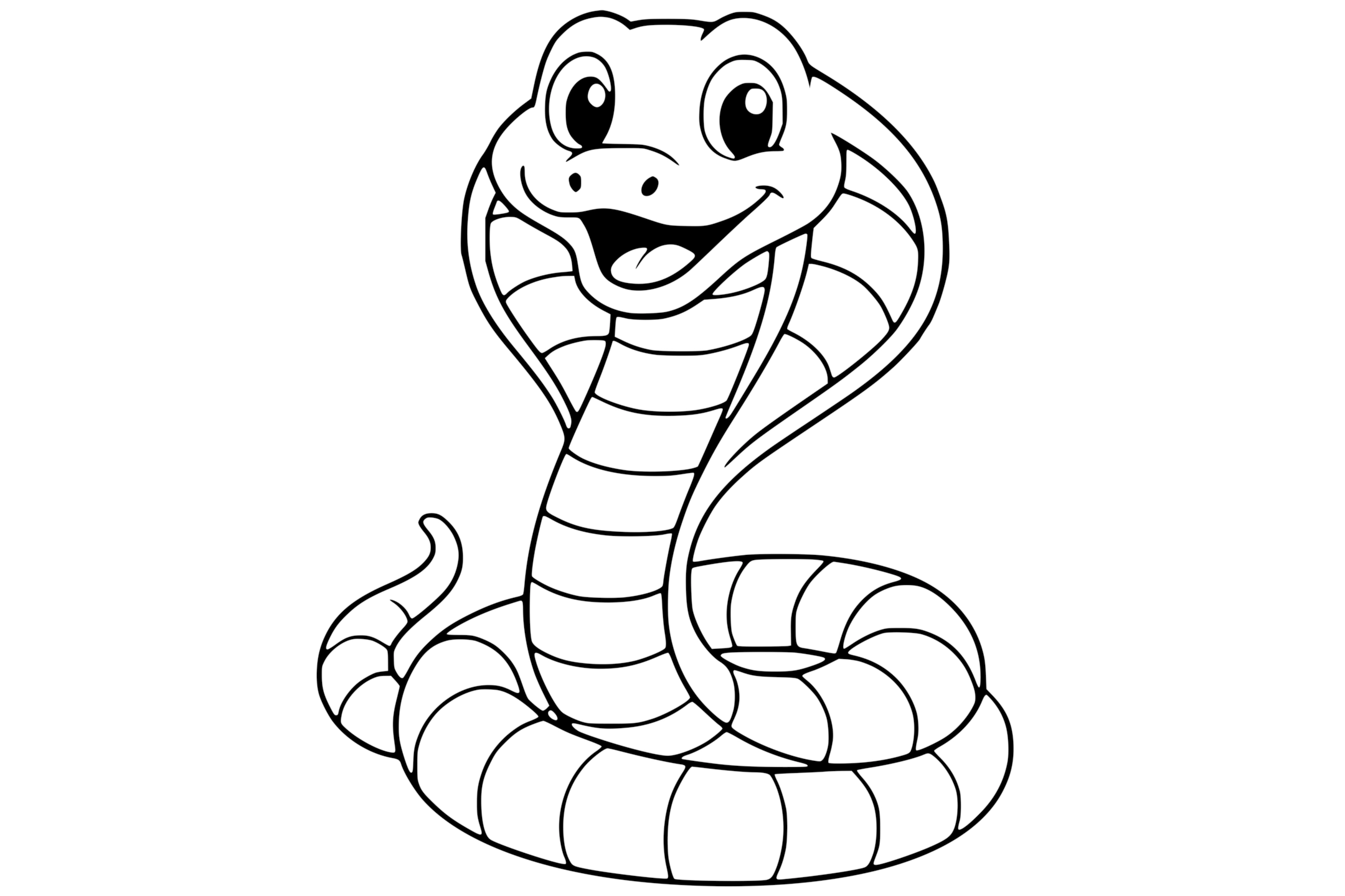 King Cobra with flared hood and striped body.