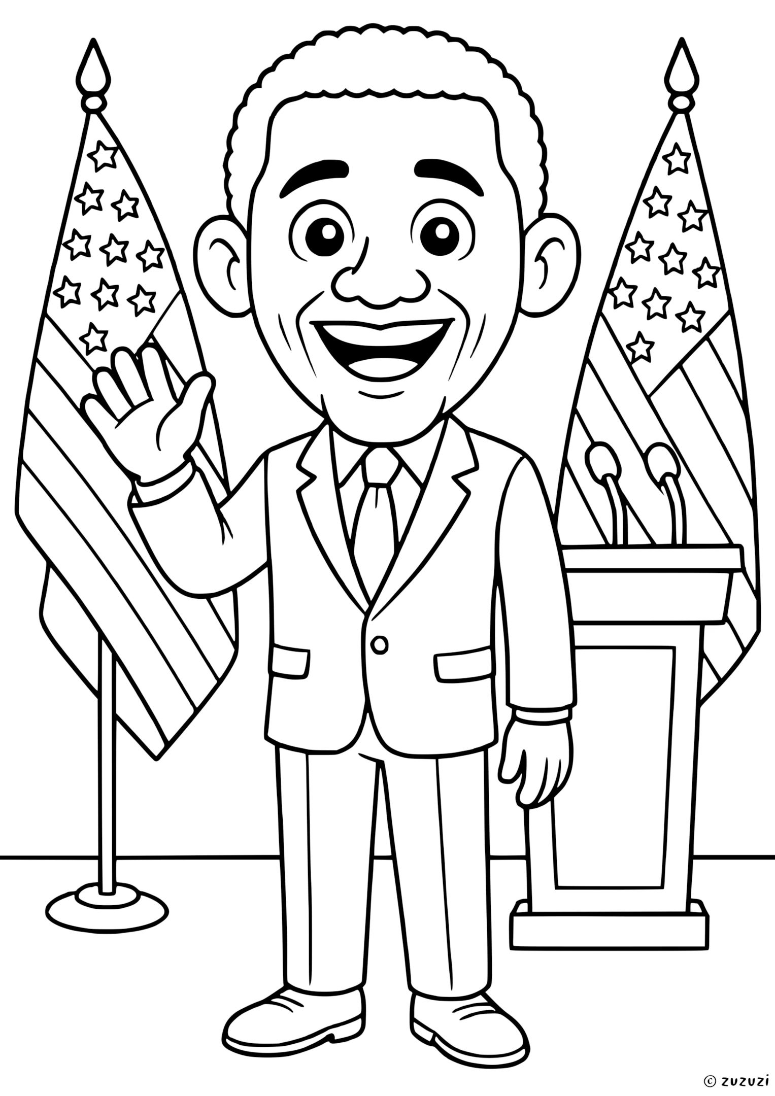 Barack Obama Coloring Pages Zuzuzi Barack Obama Coloring Pages Zuzuzi
