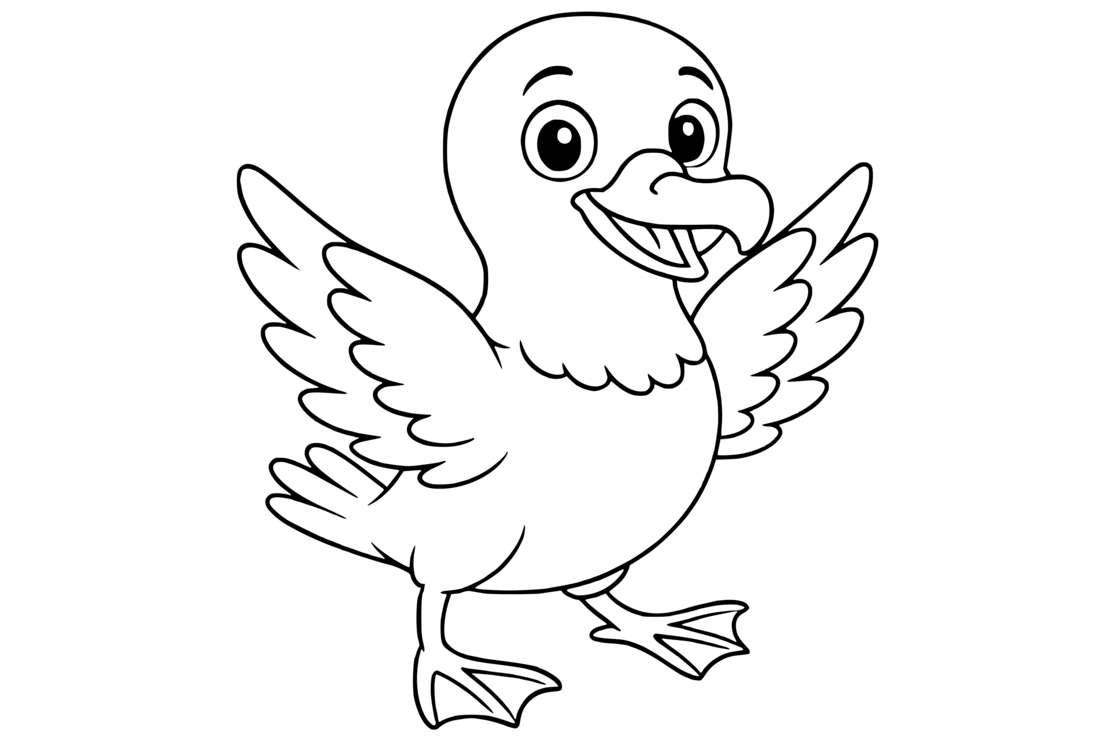 Northern Fulmar with open wings, curved beak, round eyes, and webbed feet.