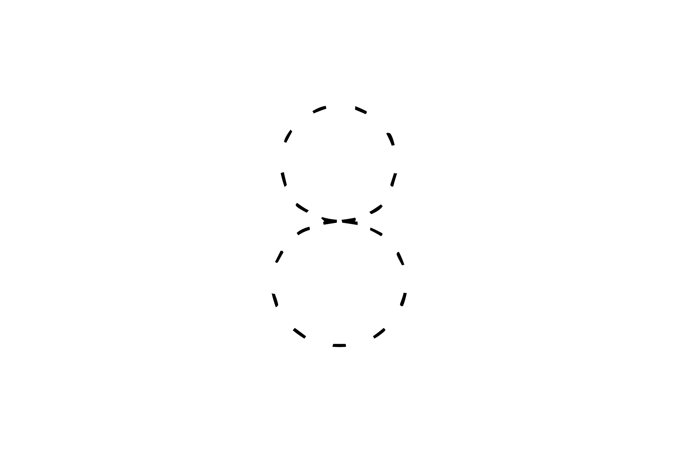 Large dotted outline of the number 8 in the center on a white background.