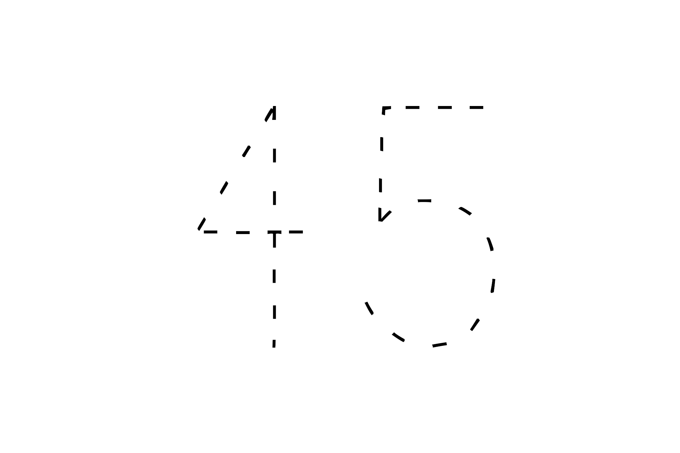 Large dotted outline of the number 45 in the center on a white background.