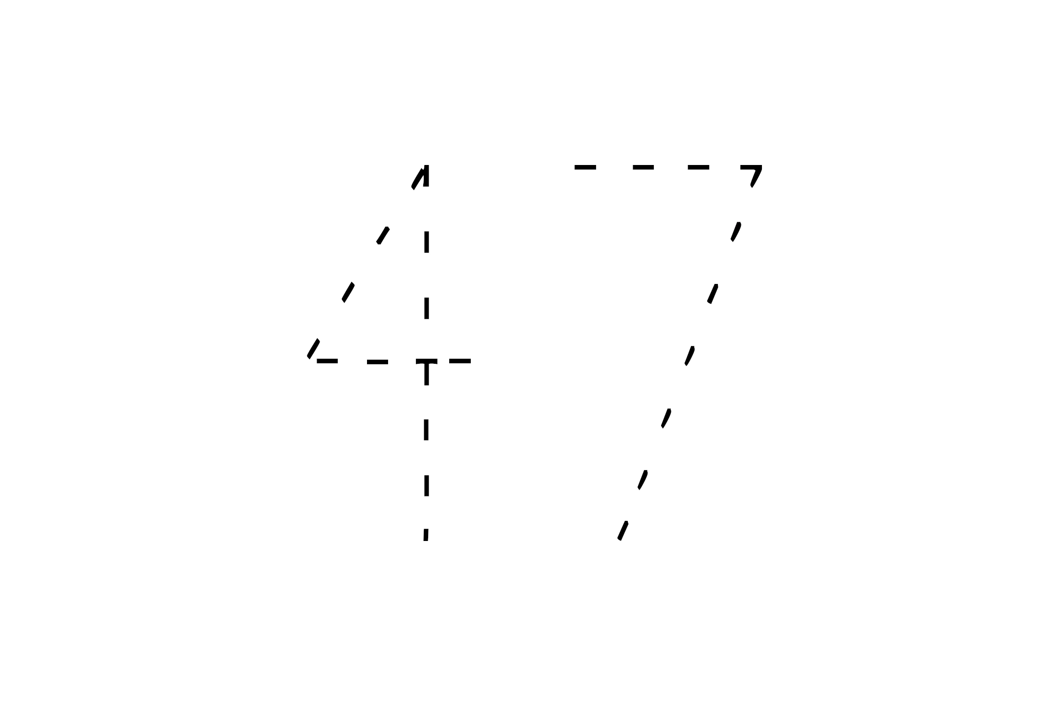 Large dotted outline of the number 47 in the center on a white background.