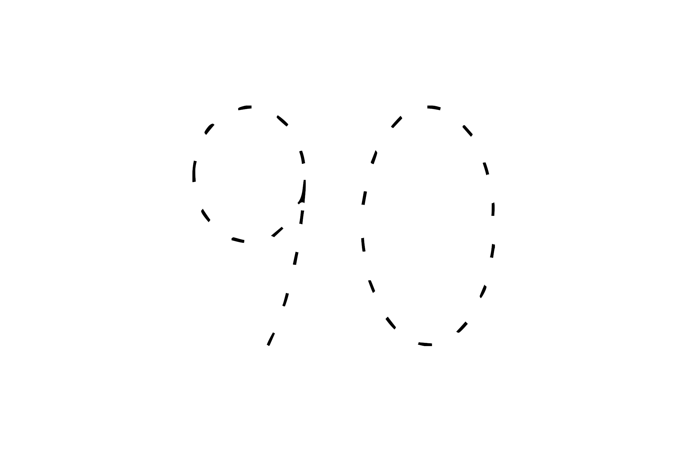 Large dotted outline of the number 90 in the center on a white background.