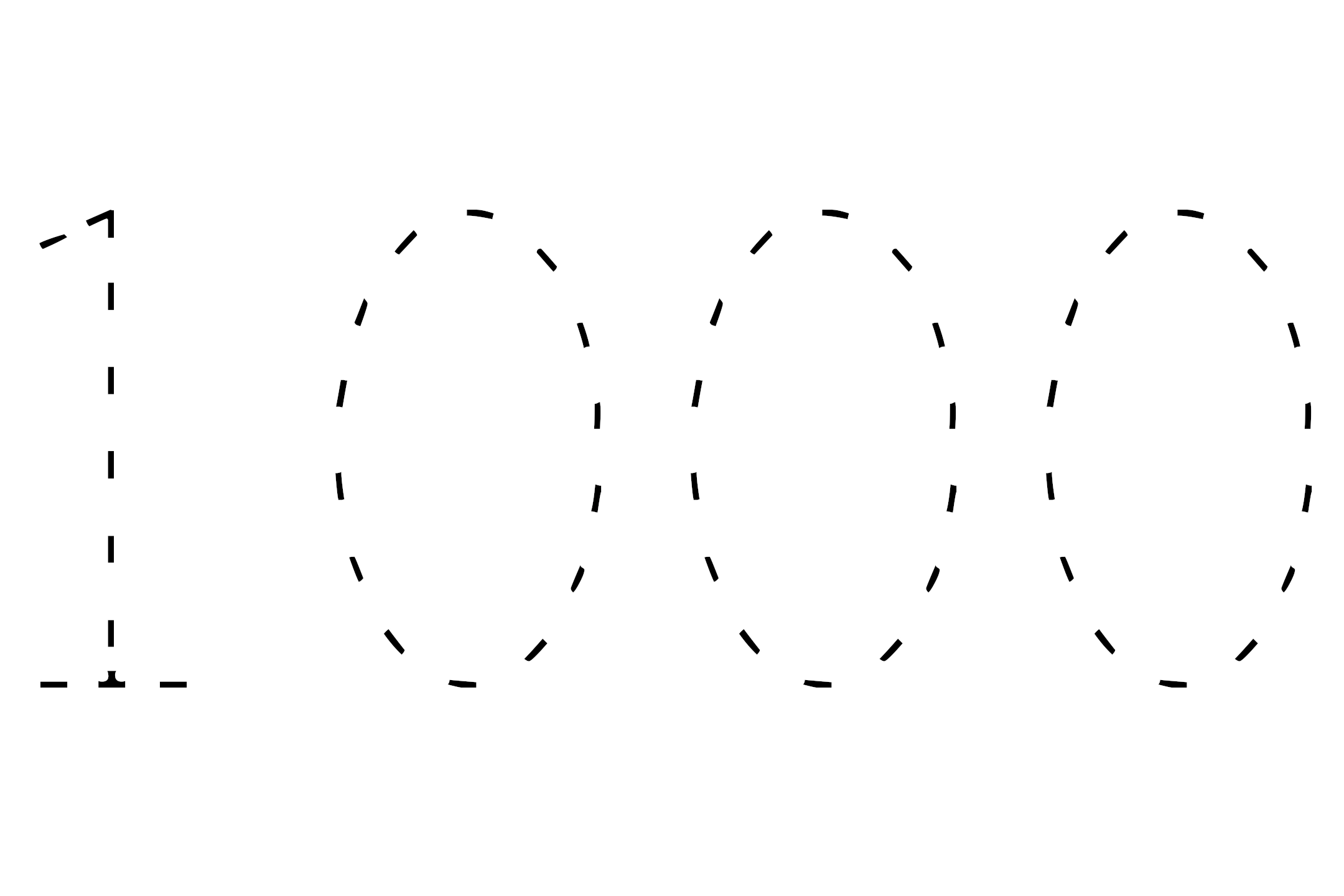 Large dotted outline of the number 1000 in the center on a white background.