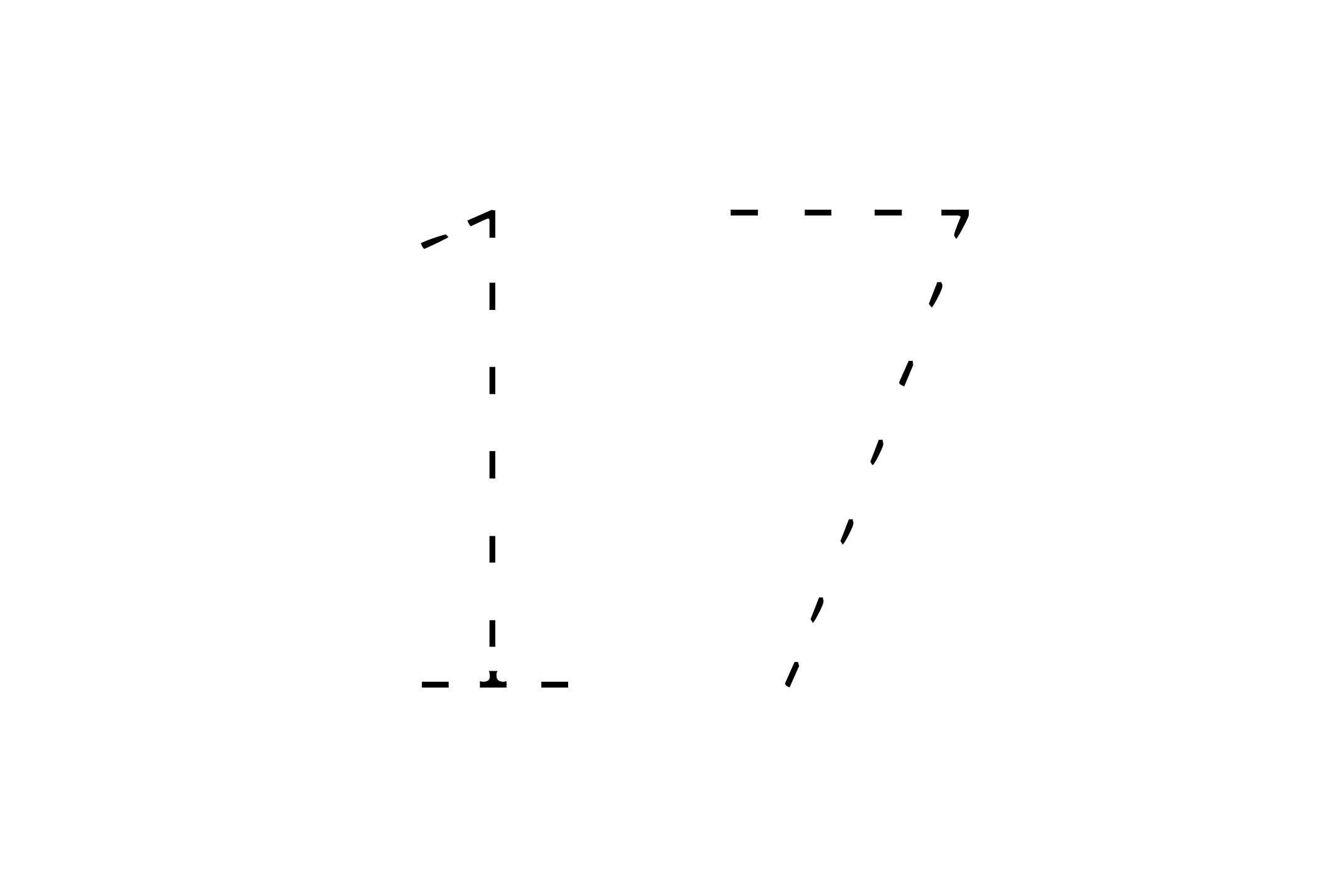 Large dotted outline of the number 17 in the center on a white background.