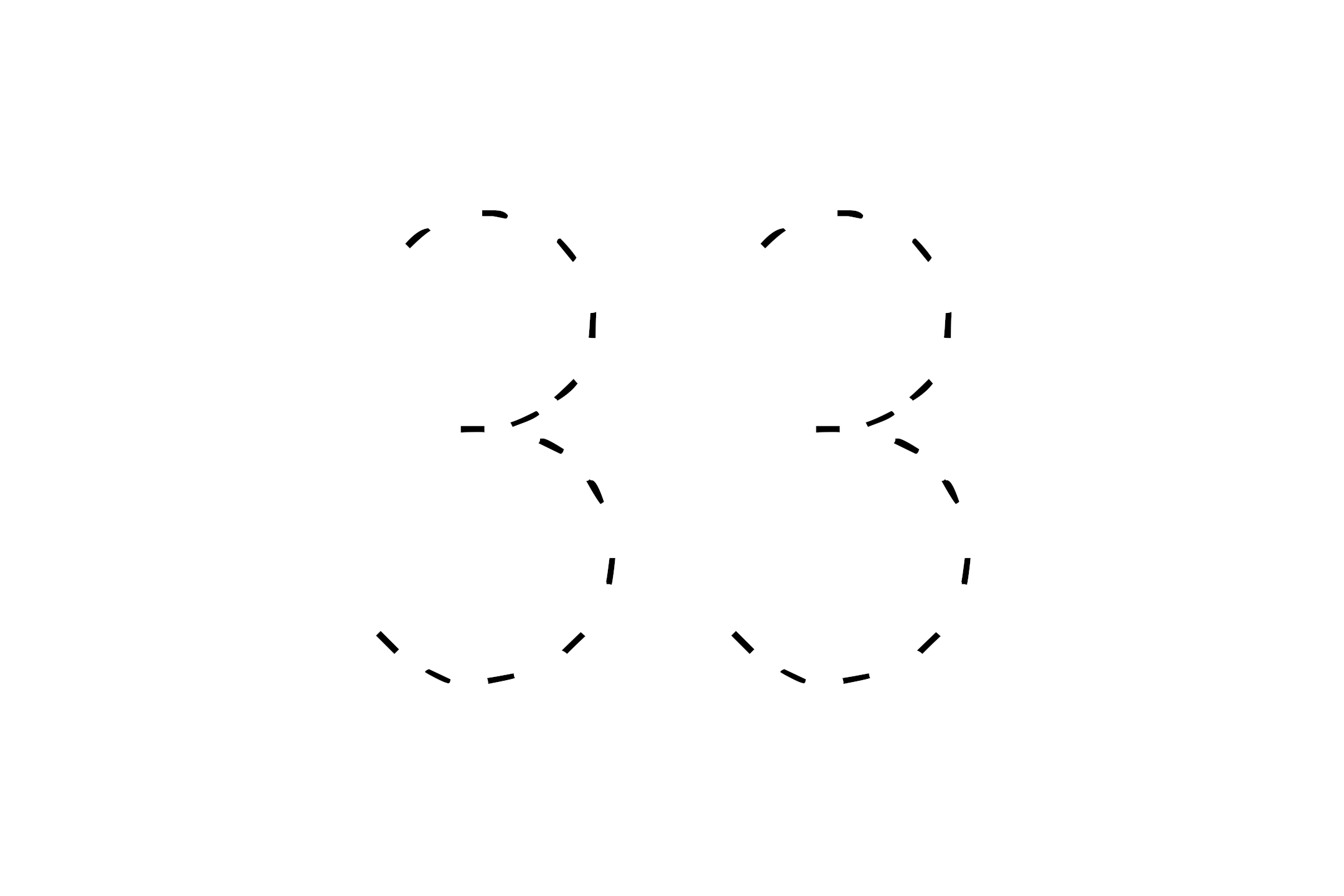 Large dotted outline of the number 33 in the center on a white background.