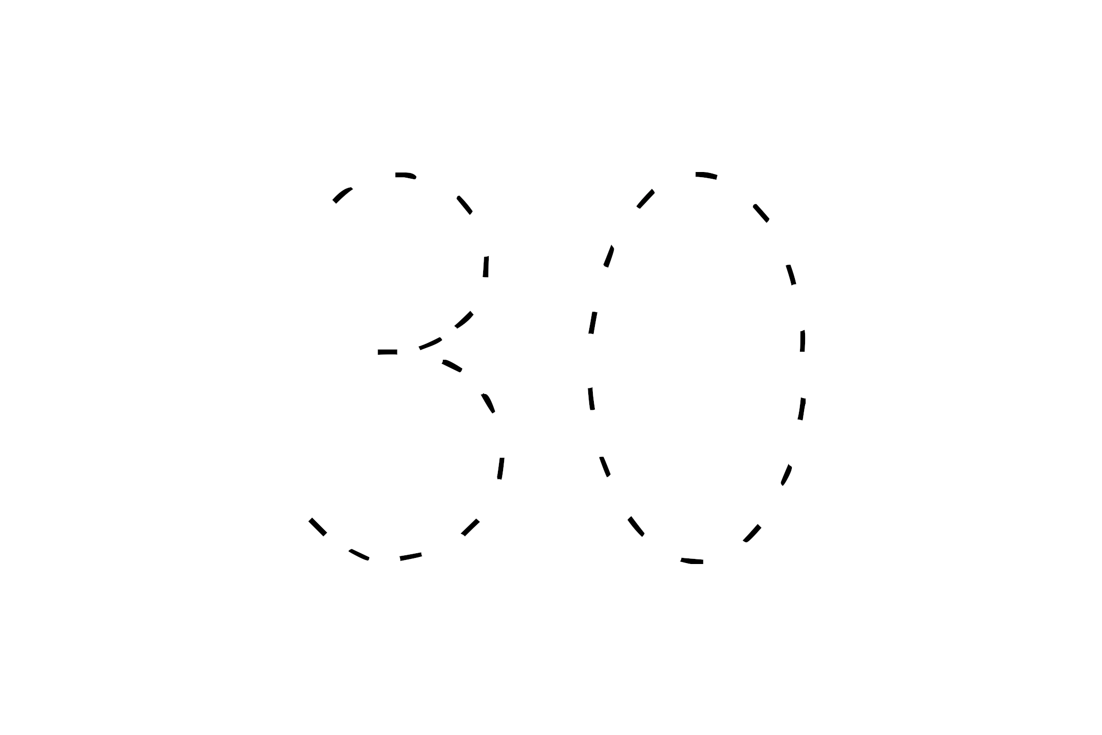 Large dotted outline of the number 30 in the center on a white background.