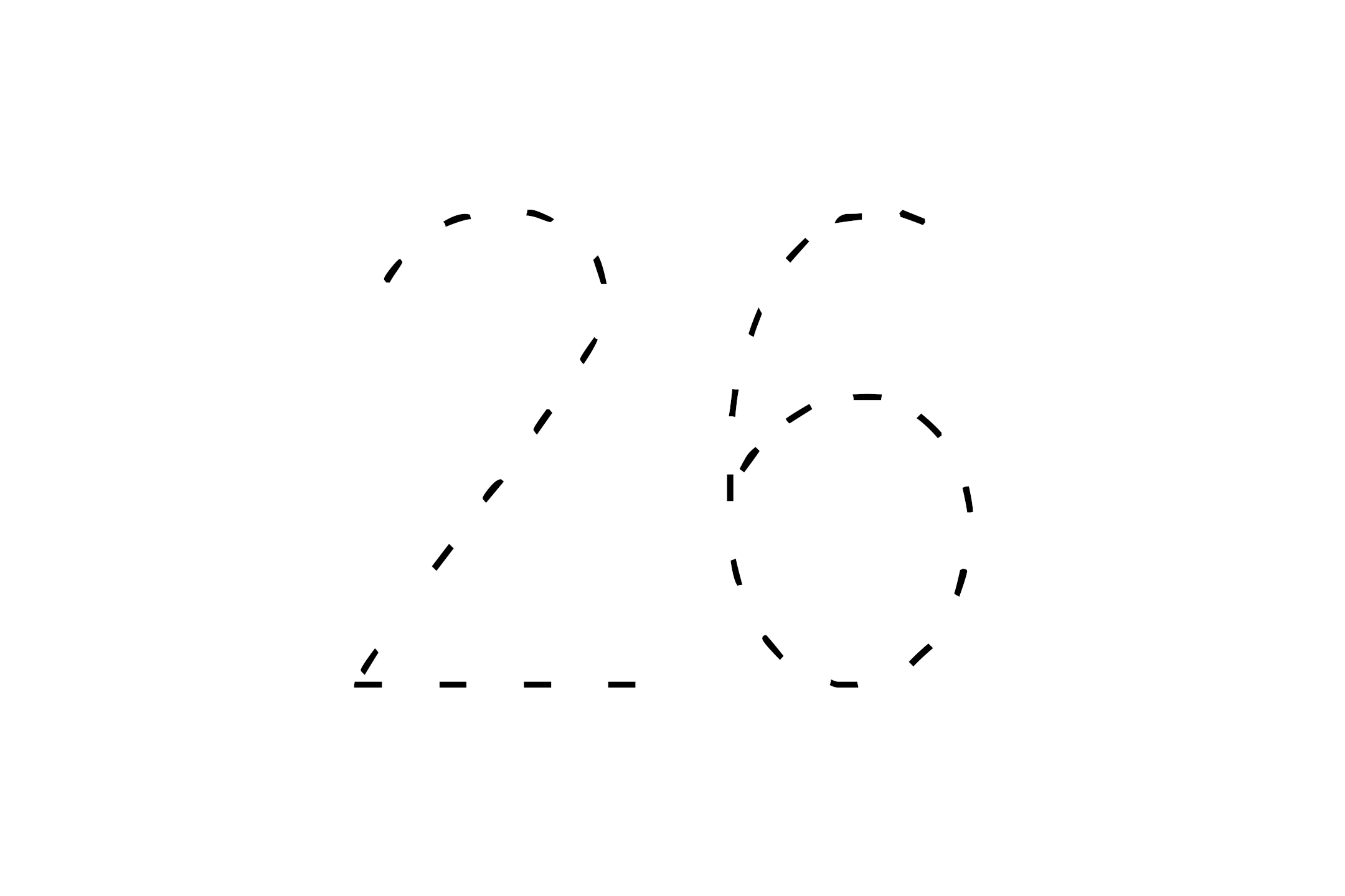 Large dotted outline of the number 26 in the center on a white background.