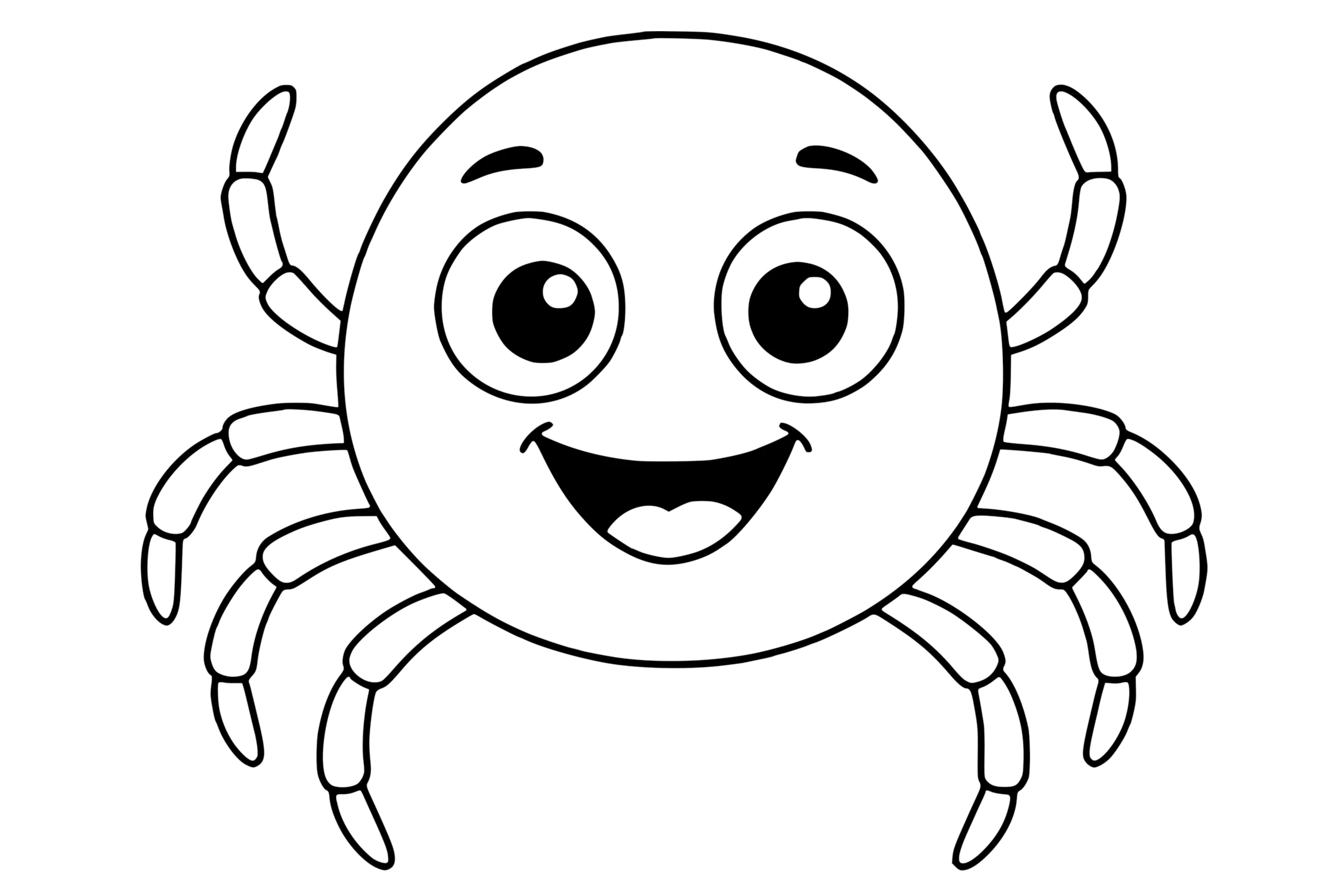 Tick with big eyes wearing round glasses, eight segmented legs, and a round body.