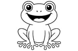 Glass Frog with wide eyes, big open mouth, long fingers, and bent legs.