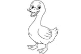 Goose with a wide beak, rounded wings, webbed feet, and a short tail.