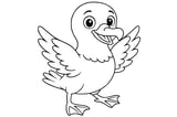 Northern Fulmar with open wings, curved beak, round eyes, and webbed feet.