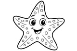 Starfish with five arms, large eyes, and circular patterns all over its body.
