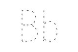 Dashed outline of uppercase B and lowercase b in the center on a white background.