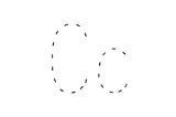 Dashed outline of uppercase C and lowercase c in the center on a white background.