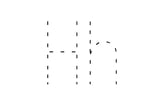 Dashed outline of uppercase H and lowercase h in the center on a white background.