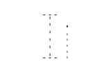 Dashed outline of uppercase I and lowercase i in the center on a white background.