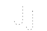 Dashed outline of uppercase J and lowercase j in the center on a white background.