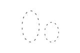 Dashed outline of uppercase O and lowercase o in the center on a white background.