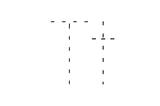 Dashed outline of uppercase T and lowercase t in the center on a white background.